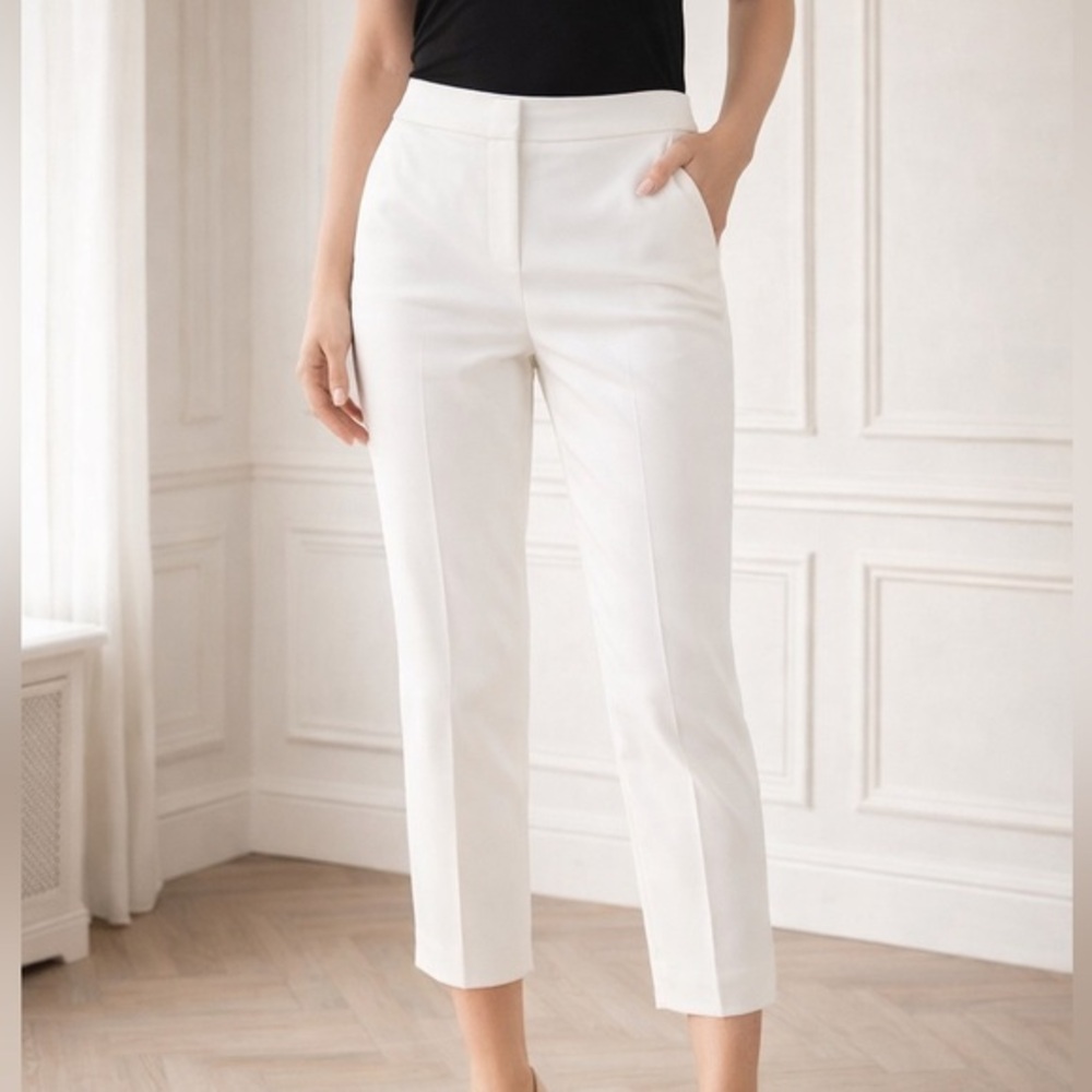 Boden Cropped Trouser Minimalist Summer Chic Pants in White